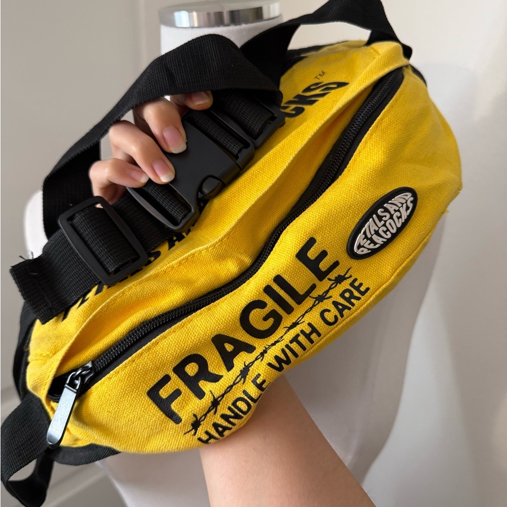 Petals and Peacock Yellow Sling and Waist Bag